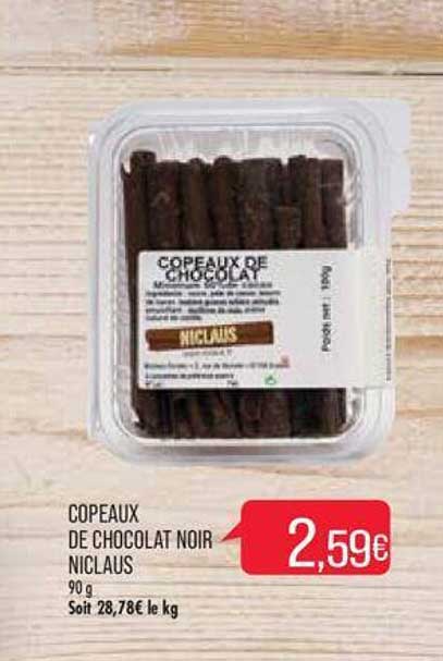 copeaux de chocolat noir niclaus