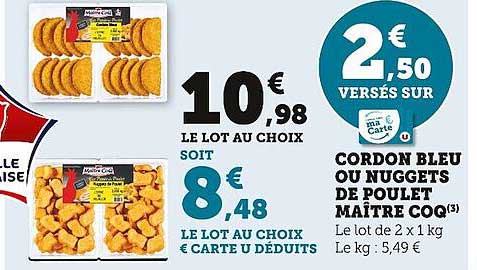 Cordon Bleu Ou Nuggets De Poulet Maître Coq