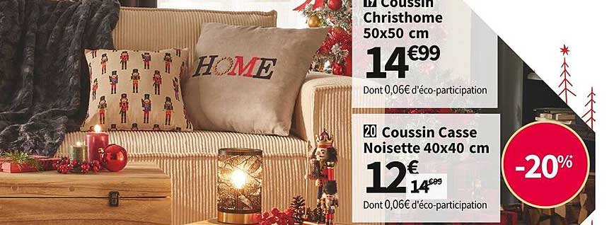 cousin christhome 50 x 50 cm coussin caser noitte 40x40 cm