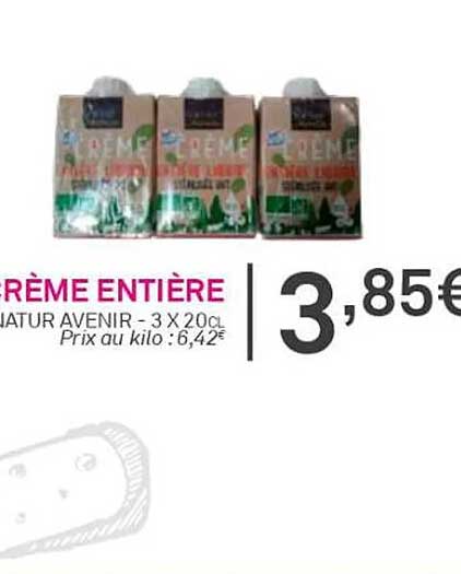 crème entière natur avenir