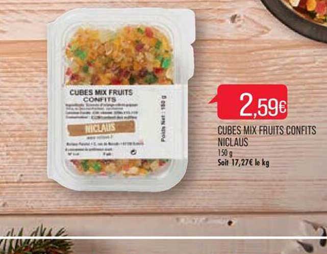 Cubes Mix Fruits Confits Niclaus