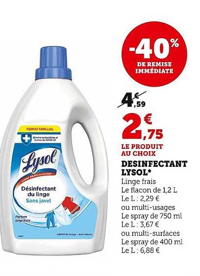 Désinfectant Lysol -40% De Remise Immédiate