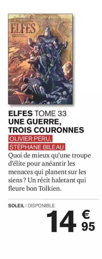 elfes tome 33 une guerre, trois couronnes - olivier peru, stéphan bileau