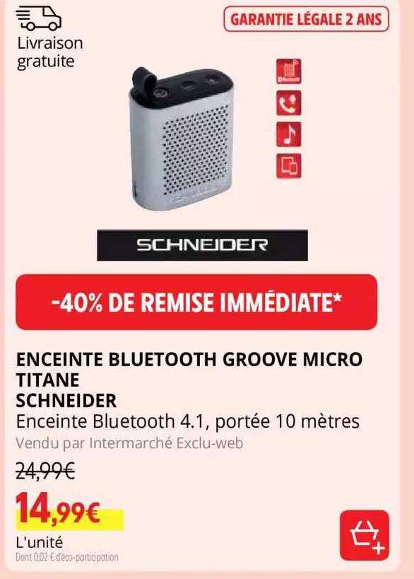 enceinte bluetooth groove micro titane schneider