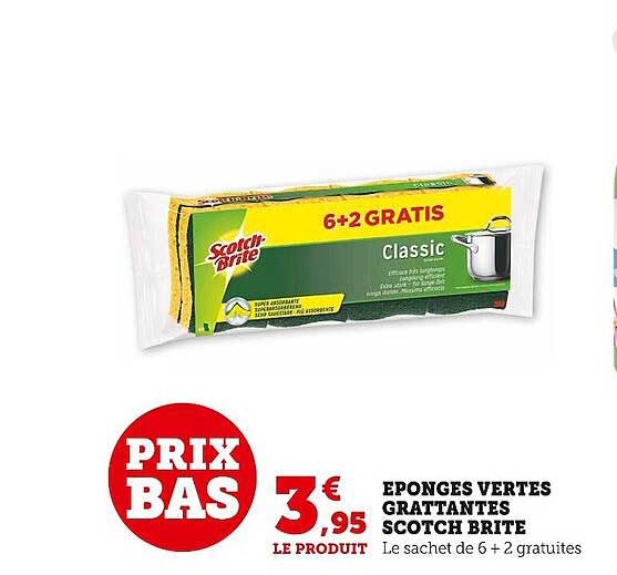 éponges vertes grattantes scotch brite