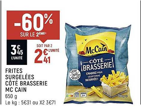 frites surgelées côté brasserie mc cain
