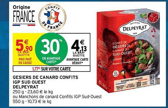 Gesiers De Canard Confits Igp Sud Ouest Delpeyrat