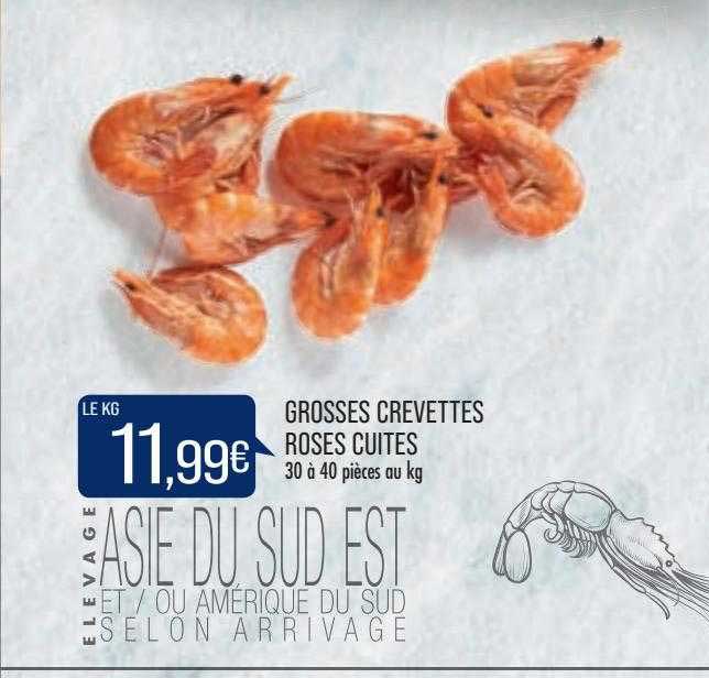 grosses crevettes roses cuites