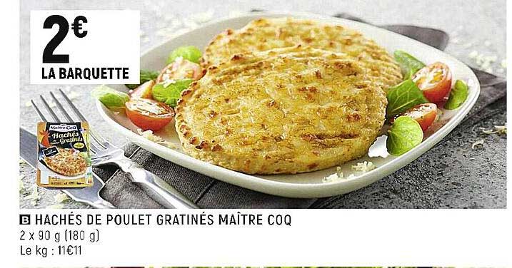 hachés de poulet gratinés maître coq