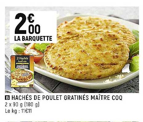 hachés de poulet gratinés maître coq