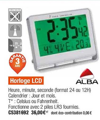 horloge lcd alba