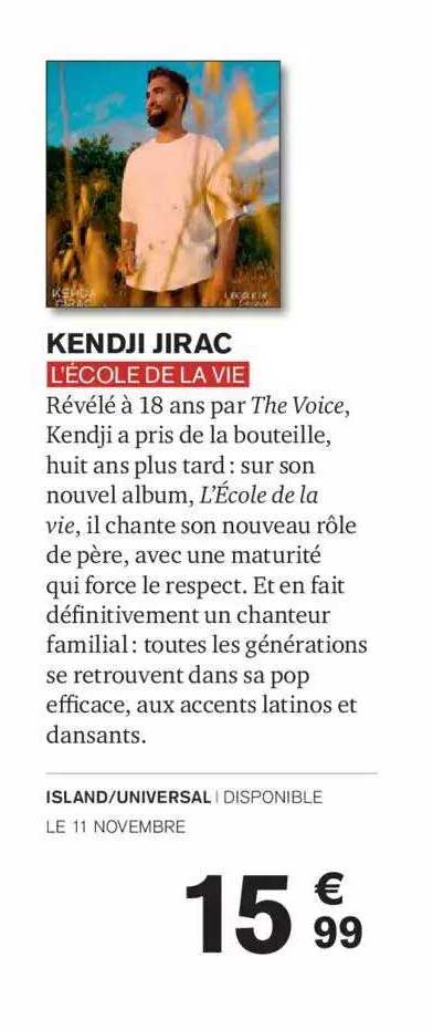 kendji jirac l'école de la vie