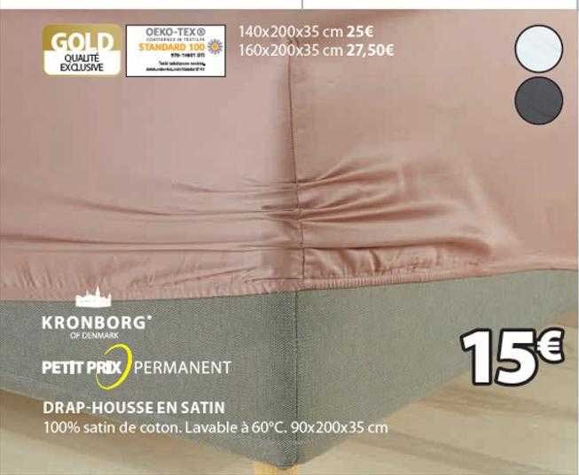 kronborg drap-housse en satin