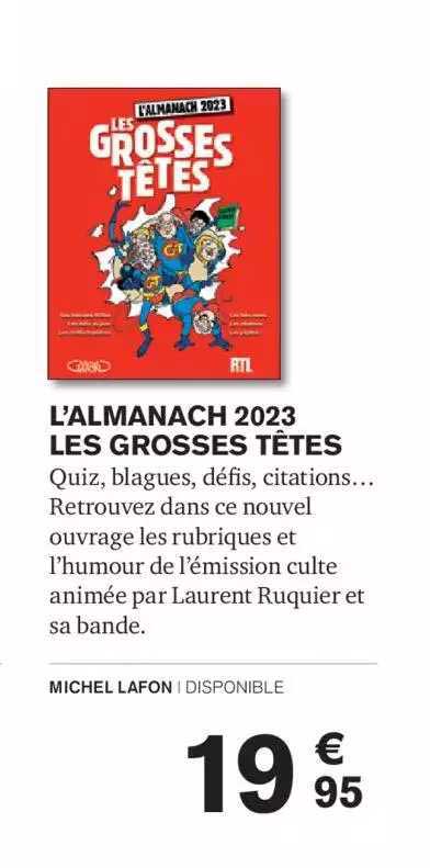 l'almanach 2023 les grosses têtes michel lafon