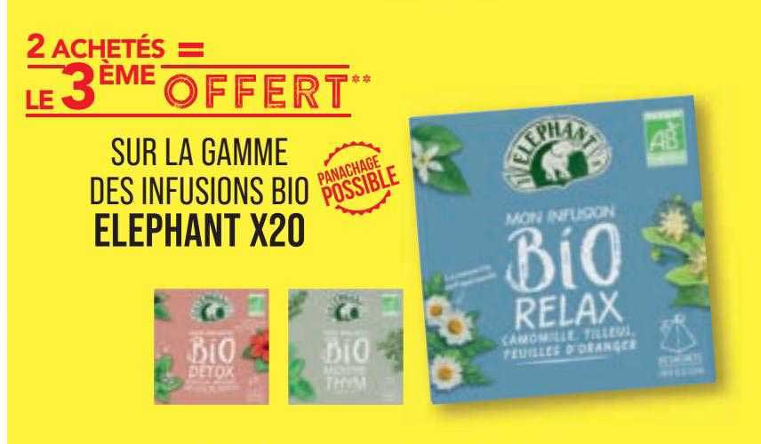 la gamme des infusions bio éléphant x20