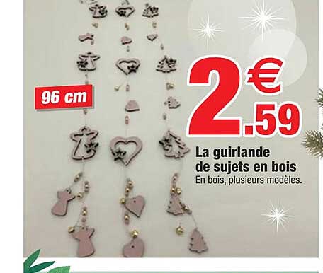 la guirlande de sujets en bois