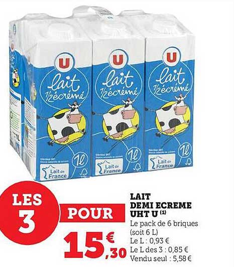 lait demi-écrémé uht u