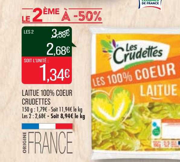 Laitue 100% Cœur Crudettes