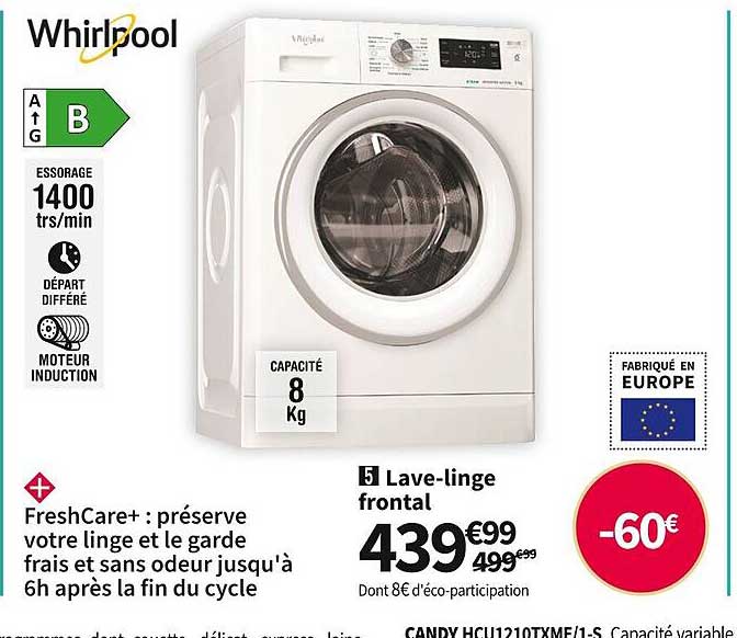 lave-linge frontal whirlpool