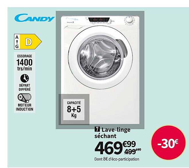 lave-linge séchant candy
