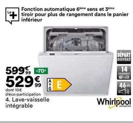 lave-vaisselle intégrable whirlpool