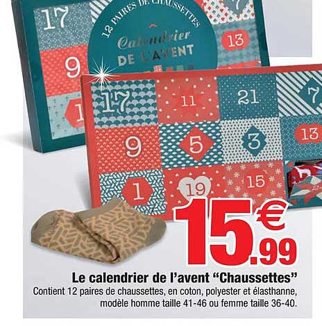 le calendrier de l'avent "chaussettes"