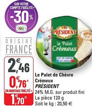 Le Palet De Chèvre Crémeux Président