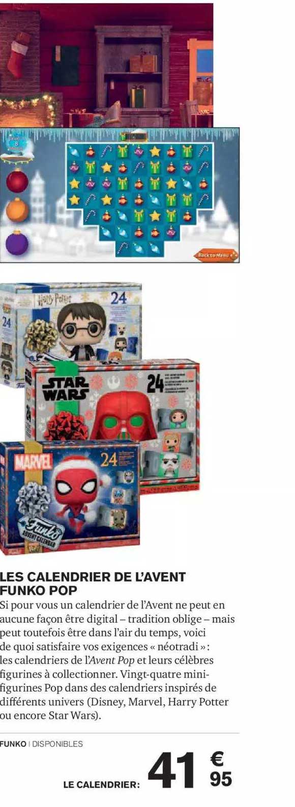 les calendrier de l'avent funko pop