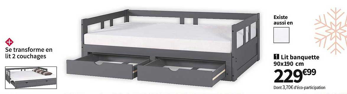 lit baquette 90x190 cm