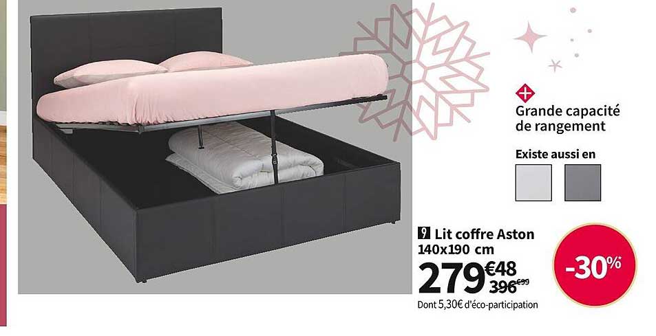 lit coffre aston 140x190 cm