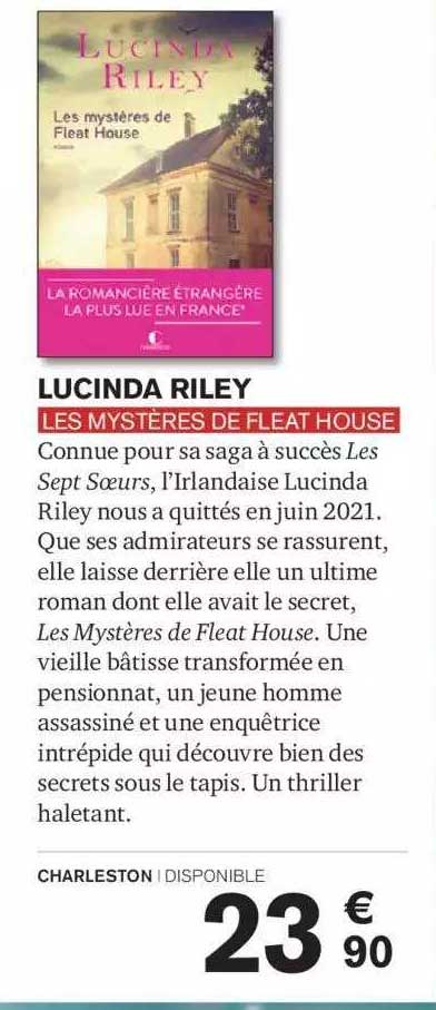 lucinda riley les mystères de fleat house