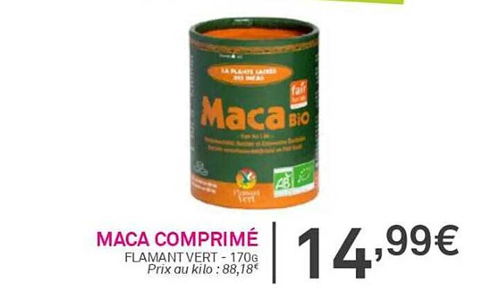 maca comprimé flamant vert