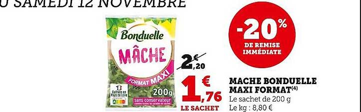 mache bonduelle maxi format 20% de remise immédiate