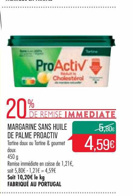 margarine sans huile de palme proactiv