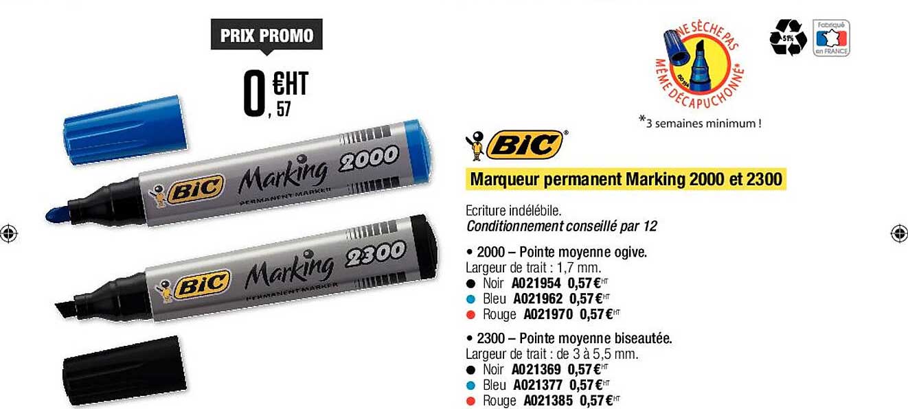 Marqueur Permanent Marking 2000  Et 2300 Bic