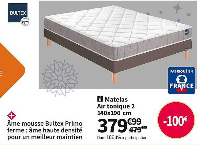 matelas air tonique 2 140x190 cm bultex