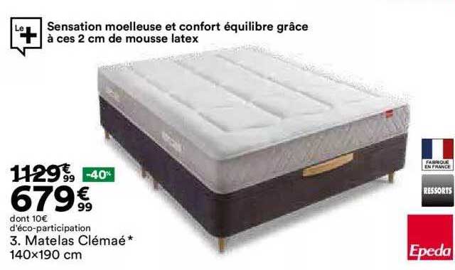 matelas clémaé 140x190cm epeda