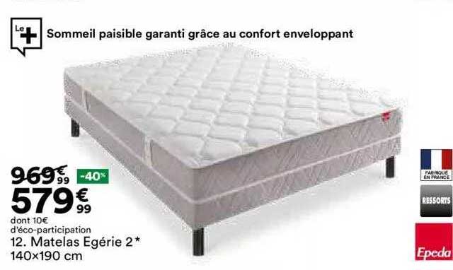 matelas egérie 2 140x190cm