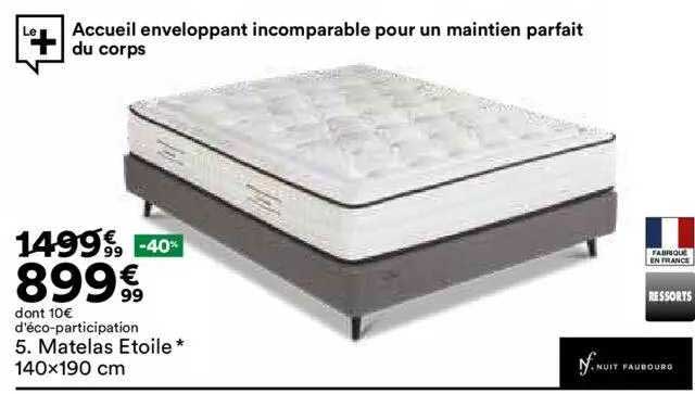 matelas etoile 140x190cm