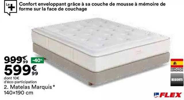 matelas marquis 140x190cm flex