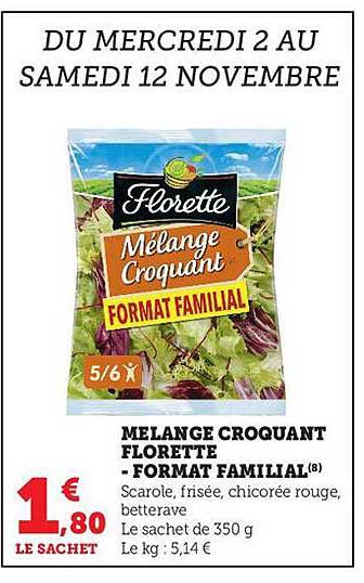 Mélange Croquant Florette - Format Familial