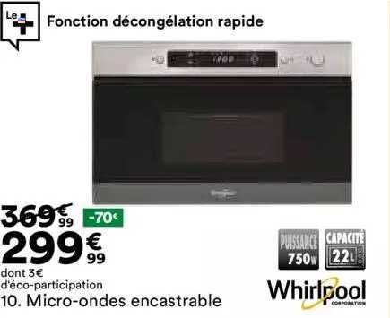 micro-ondes encastrable whirlpool