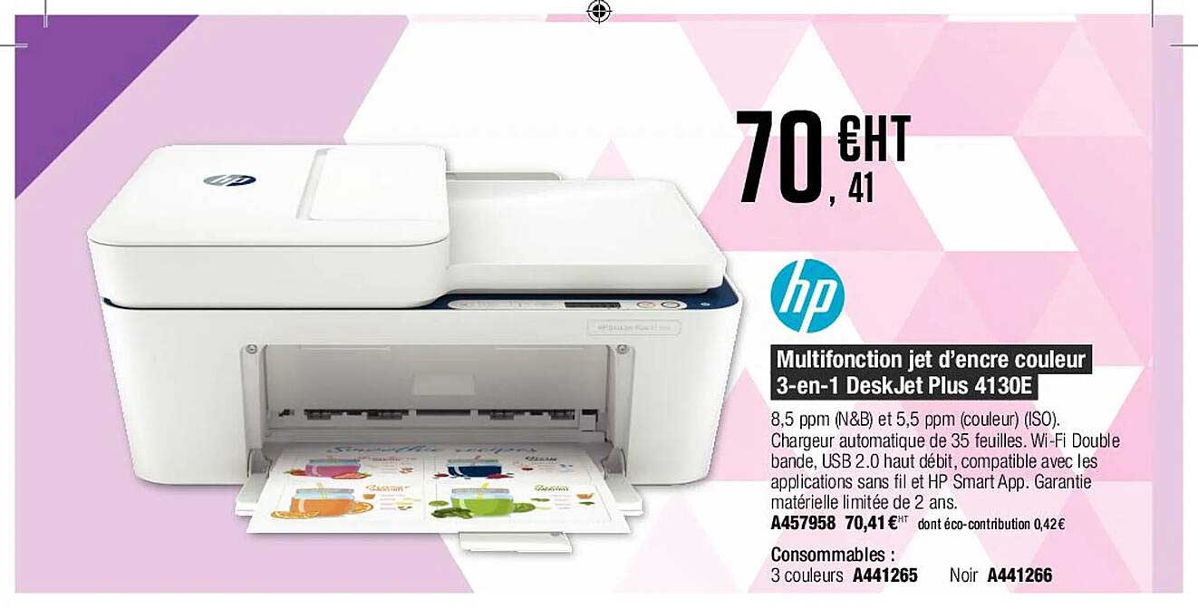 multifonction jet d'encre couleur 3-en-1 desk jet plus 4130e hp