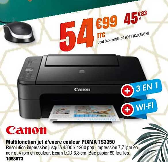 multifonction jet d'encre couleur pixma ts3350 canon