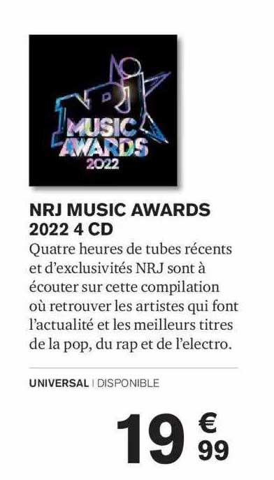 nrj music awards 2022 4 cd