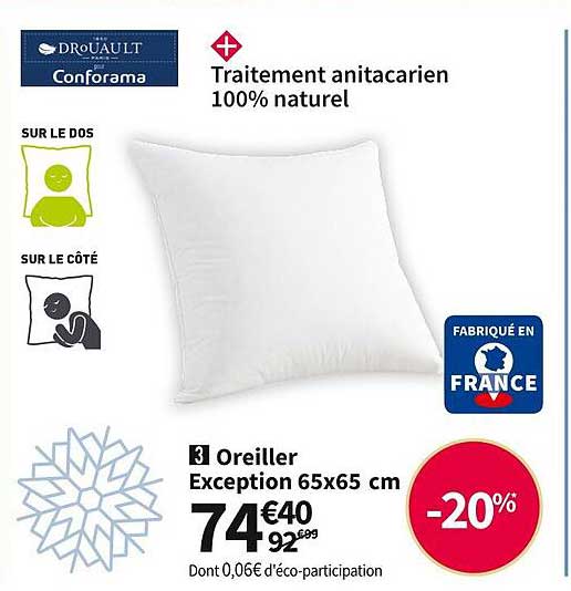 oreiller exception 65x65 cm