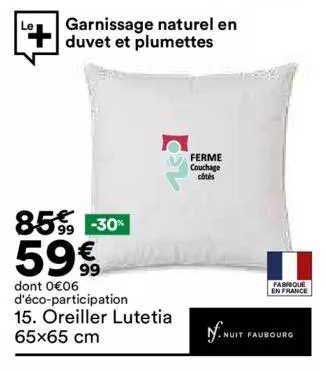 oreiller lutetia 65x65cm