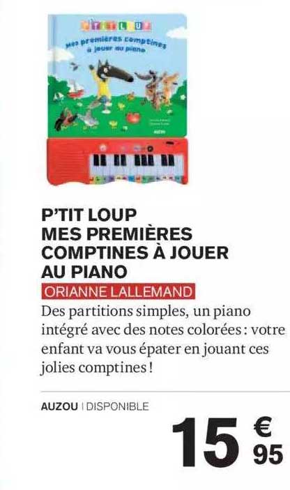 p'tit loup mes premières comptines à jouer au piano orianne lallemand