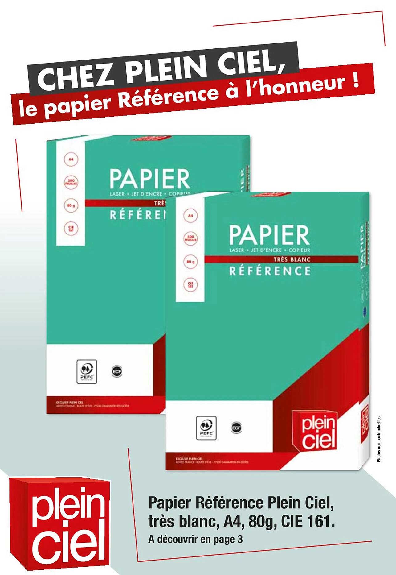 papier référence plein ciel très blanc, a4, 80 g, cice 161.