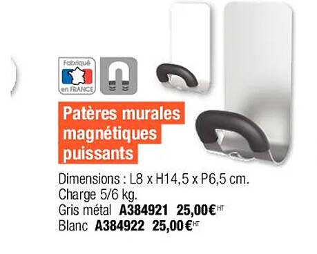 patères murales magnétiques puissants